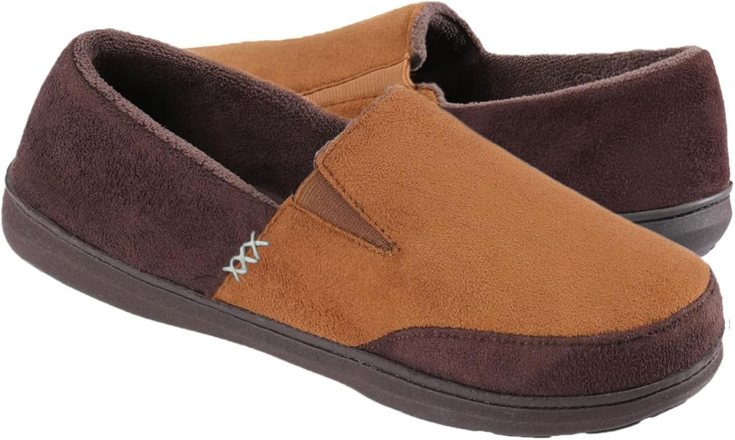 Men'S Wool Blend Closed-Back Slippers, Indoor/Outdoor Durable House Shoes with High-Density Foam-Gennys fashion