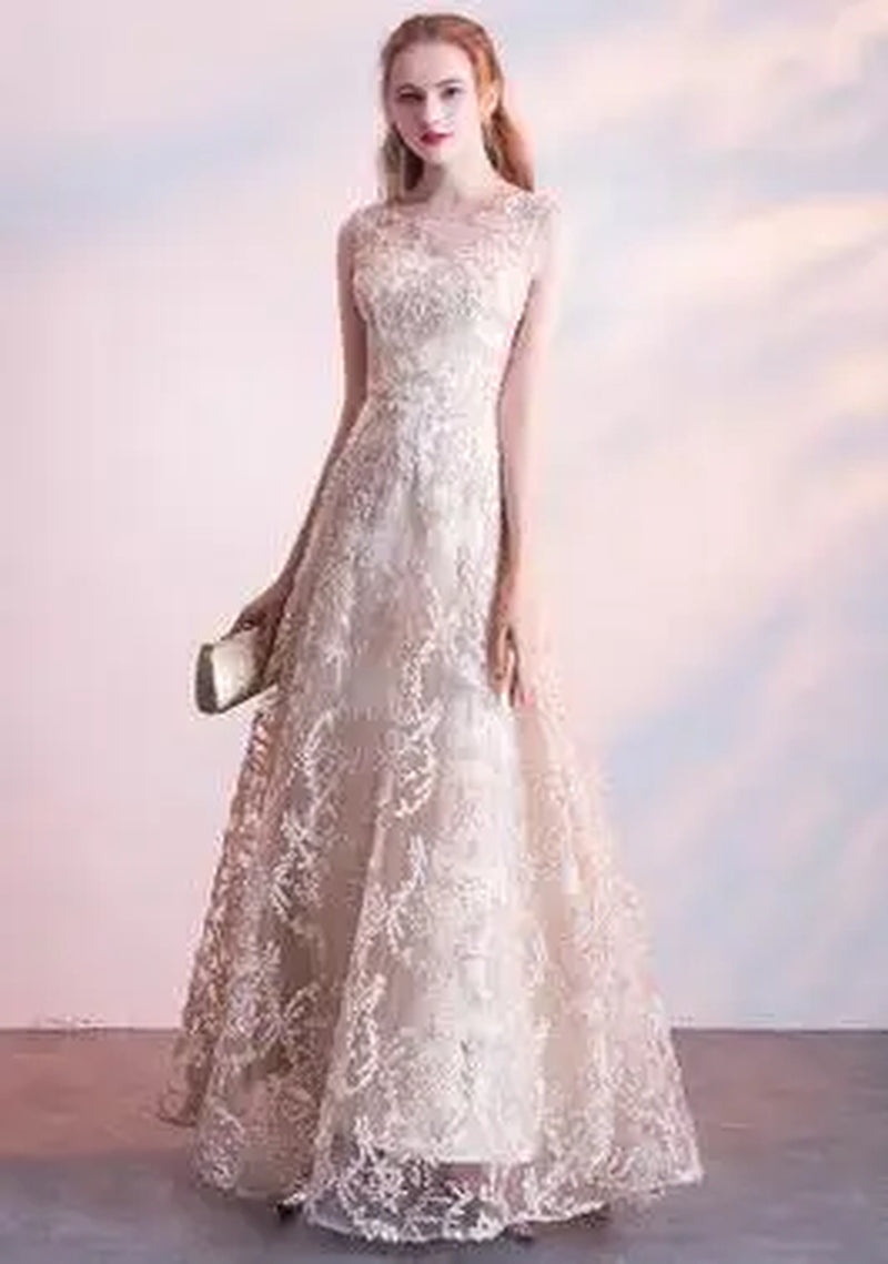 New Arrival 2024 Long Champagne Color Prom Dresses Vestidos Longo Party Robe De Soiree Gown-Gennys fashion