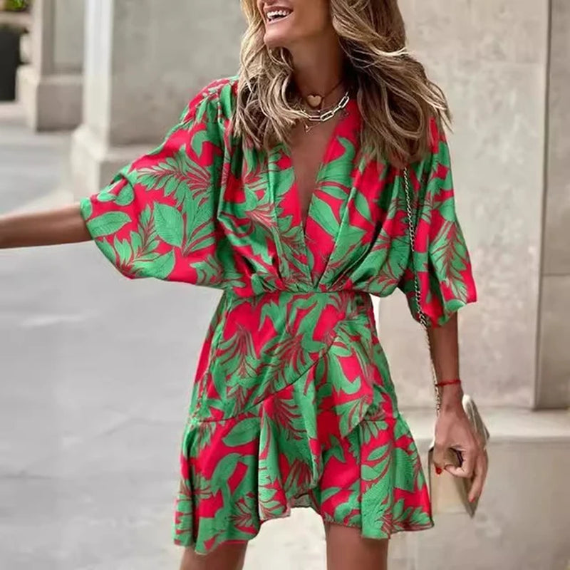 2024 Summer Women Boho Printed Long Shirts Elegant Dress Turn-Down Collar Long Sleeve Female Casual Evening Maxi Dresses Party D-Gennys fashion