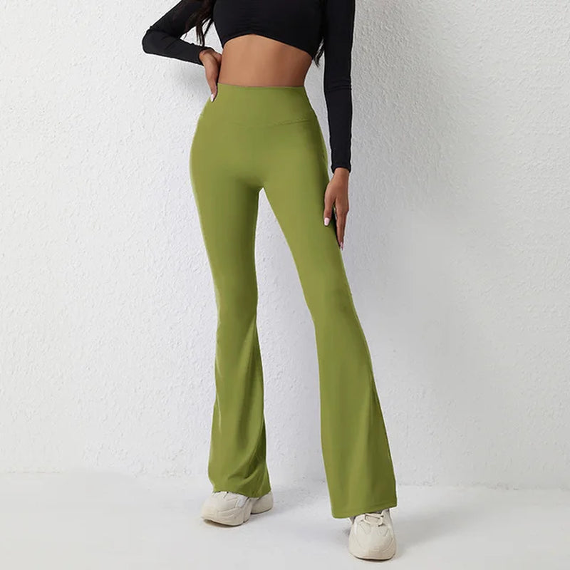 Sports Flared Leggings Wome Bootcut Yoga Pants Flare Leg Gym Fitness Dance Work Tight Pants Casual High Waist Wide Leg-Gennys fashion