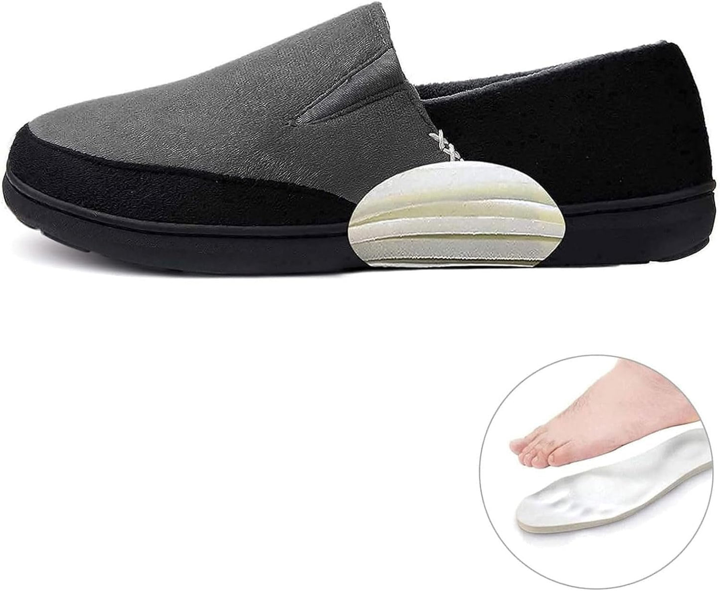 Men'S Wool Blend Closed-Back Slippers, Indoor/Outdoor Durable House Shoes with High-Density Foam-Gennys fashion