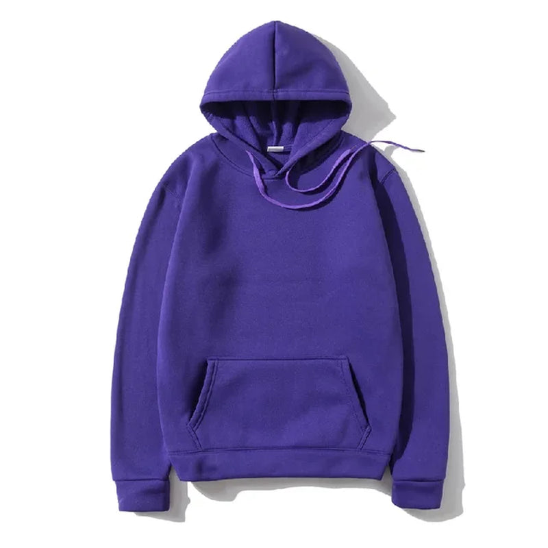 Men'S and Women'S Solid Color Pocket Hoodies Sports Fitness Sweatshirts Fashionable Casual Pullovers Multi Color-Gennys fashion