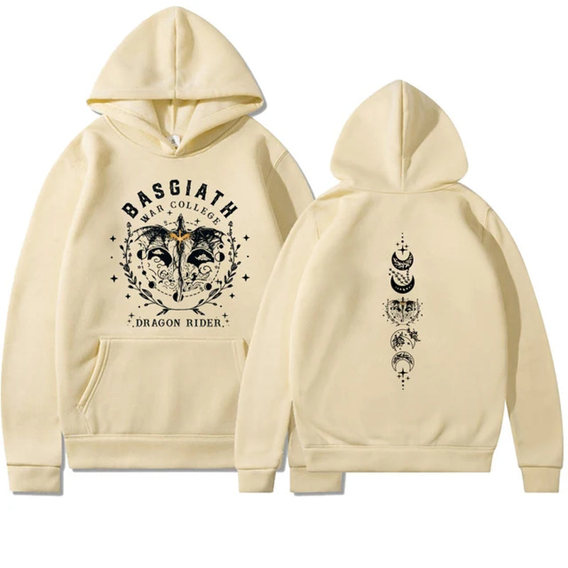 Fourth Wing Hoodie Basgiath War College Hooded Dragon Rider Sweater the Empyrean Series Sweatshirt Unisex Casual Hoodies-Gennys fashion