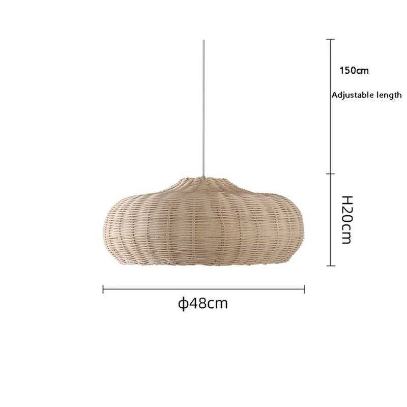 Southeast Asia Rattan Chandelier Cafe Creative Handmade Staircase Lights Vintage Lampshade Restaurant Bar Bird'S Nest Lighting-Gennys fashion