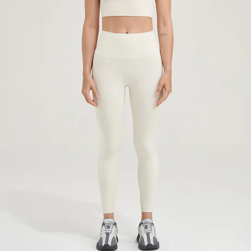 Nylon Leggings Yoga Women'S Pants Gym Sport Fitness Pants Tight Elastic Breathable High Waist Side Pockets Sportswear-Gennys fashion