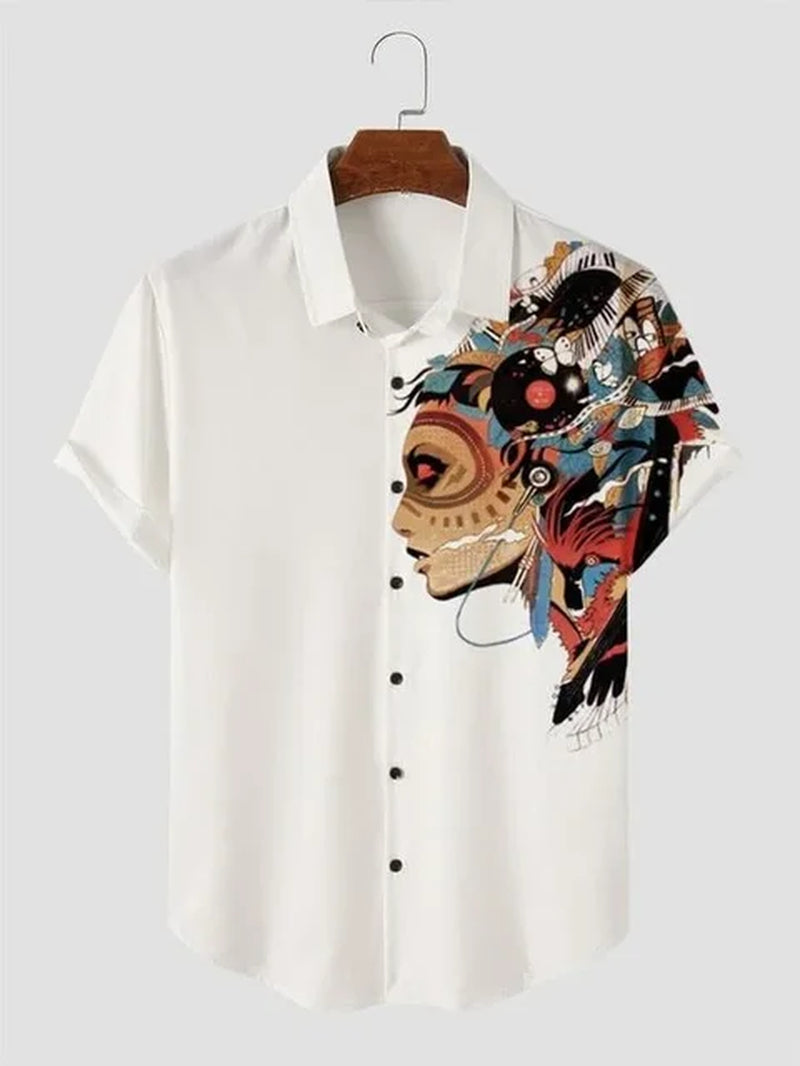 3D Printed Hawaiian Men'S Short Sleeved Shirt, Soft and Comfortable Clothing, Fashionable Floral Design; Summer New-Gennys fashion