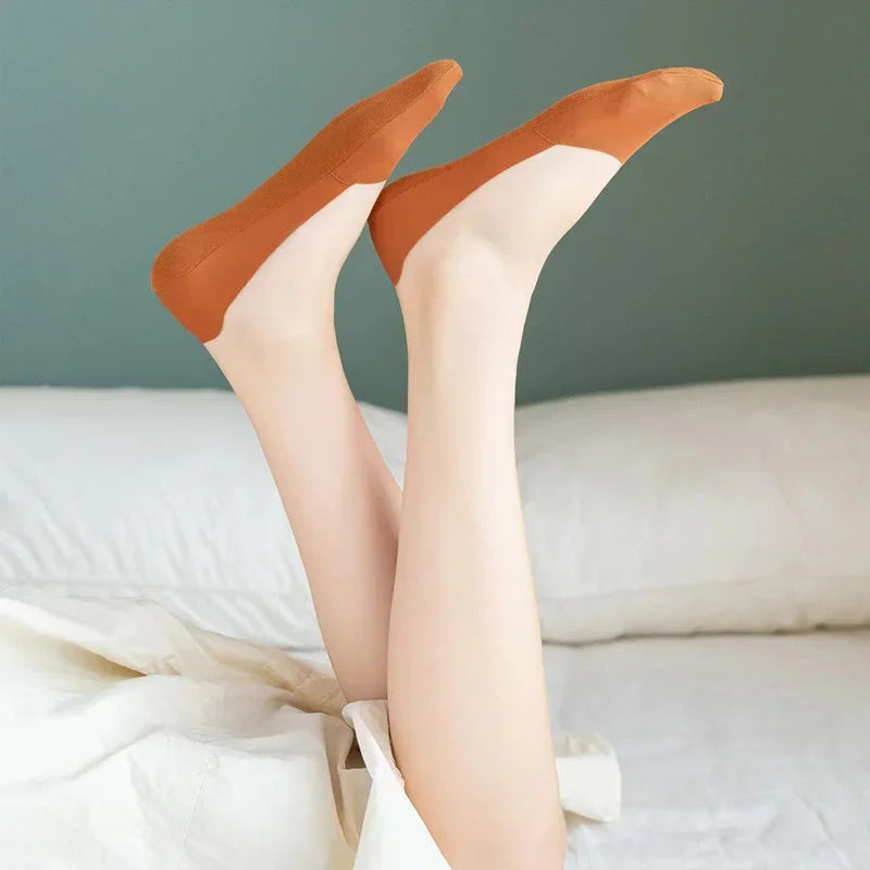 3 Pairs Women Socks High Quality Matching Casual Socks Summer Thin Cotton Bottom Non-Slip Invisible Low Short Socks Breathable-Gennys fashion