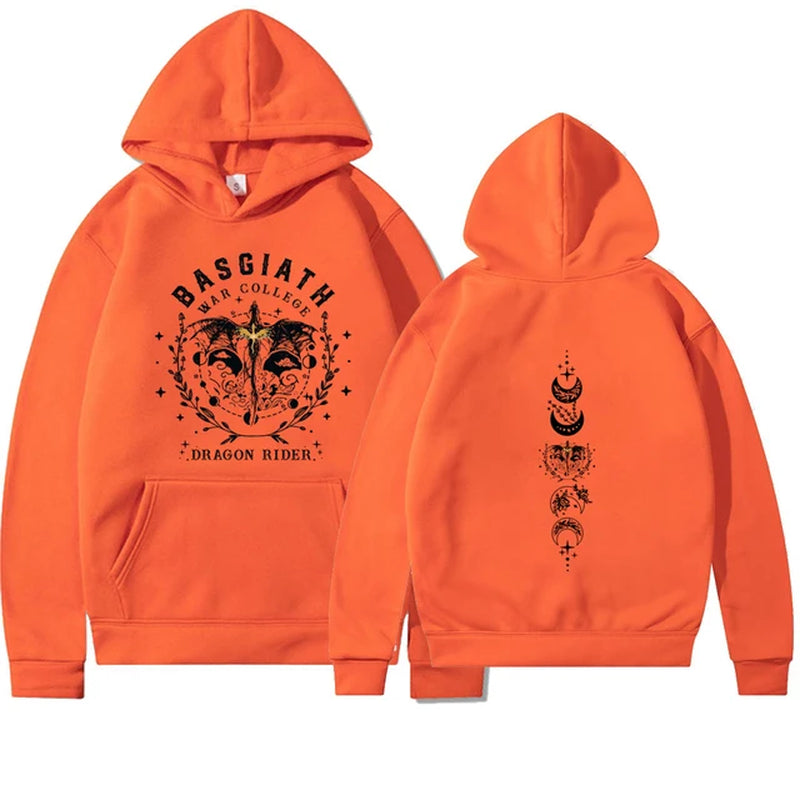 Fourth Wing Hoodie Basgiath War College Hooded Dragon Rider Sweater the Empyrean Series Sweatshirt Unisex Casual Hoodies-Gennys fashion