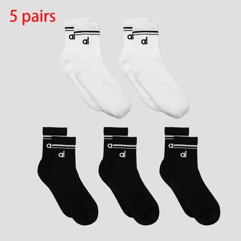 AL Goddess Sports Yoga Solid Color Cotton Socks Vintage Long Sock Yoga Pilates Fitness Women'S Fashion Socks Yoga Long Socks-Gennys fashion