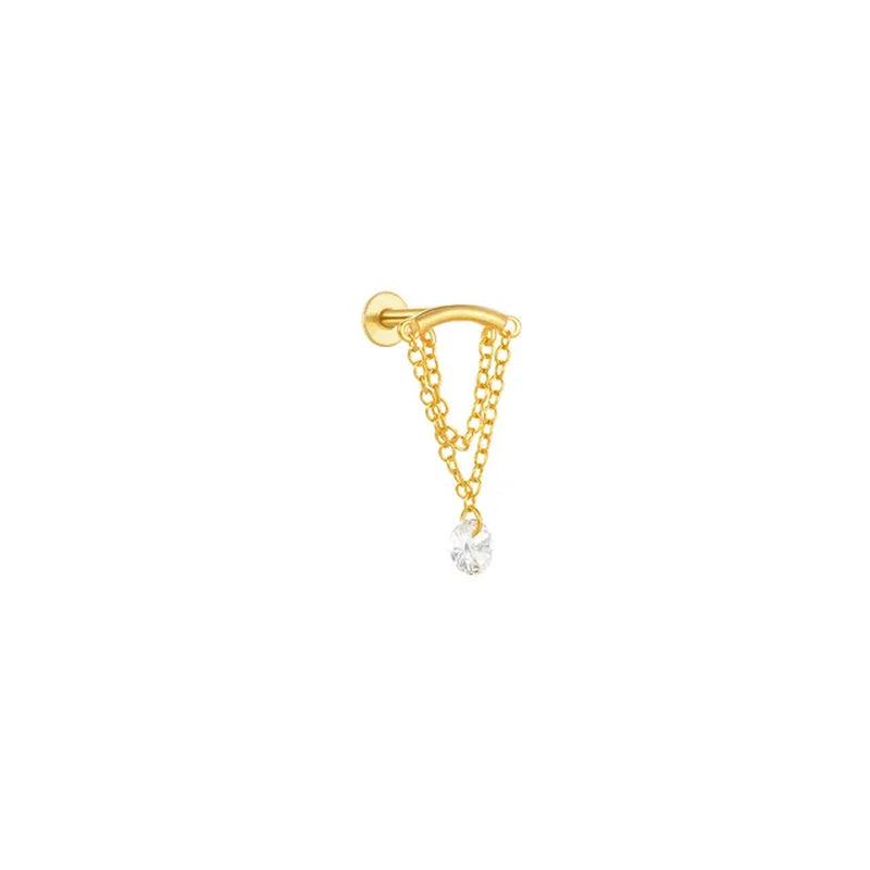925 Silver Square CZ Stud Earrings-Gennys fashion
