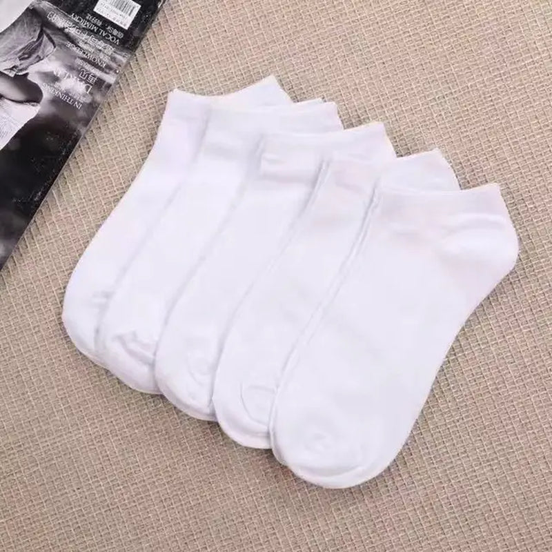 10 Pairs and 5Pairs Women'S Socks Solid Color White Black Ankle Socks Breathable Sports Comfortable Cotton Floor Socks for Women-Gennys fashion