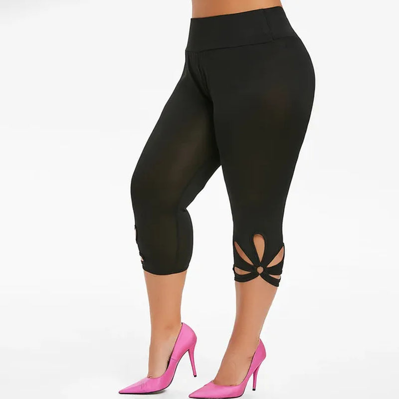 Women'S Leggings Spring and Summer Elastic High Waist Slim Seamless Leggings Hollow Out Casual Fitness Pants plus Size 5XL-Gennys fashion