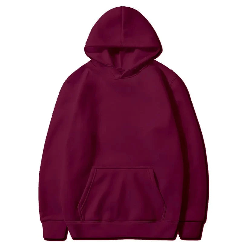 Men'S and Women'S Hooded Sweatshirts, Hip Hop Hooded, Monochrome, Fleece, Elasticity, Casual Pullover, Sportswear, New Fashion,-Gennys fashion