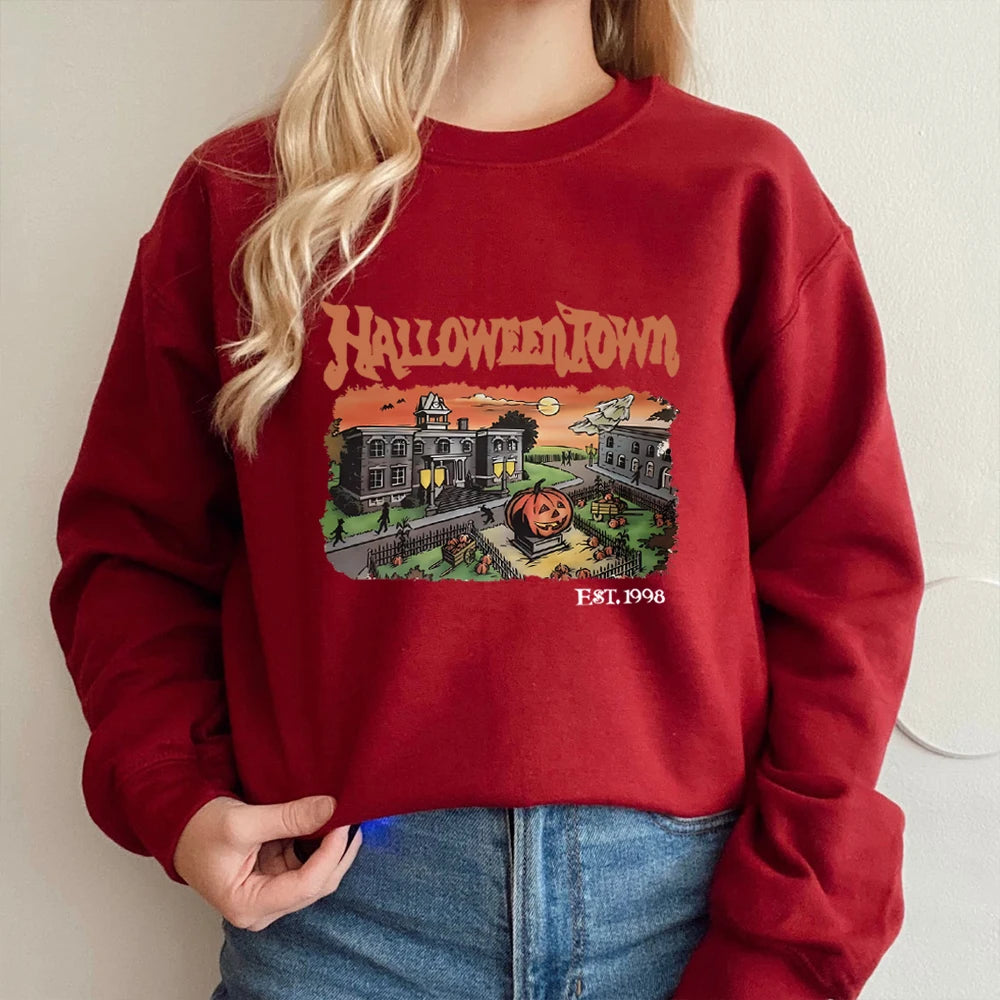 Retro Halloweentown 1998 Crewneck Sweatshirt Halloween Shirt Funny Halloween Party Sweater Fall Pumpkin Tshirts Halloween Gift-Gennys fashion