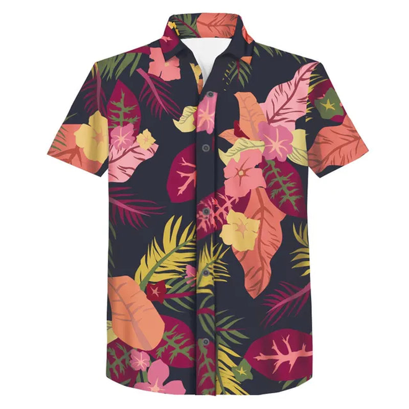 Hawaiian Men'S Shirt Clothing Sunflower 3D Print Cosplay Clothing Summer Anime Short Sleeve Beach Fashion Oversized Lapel Tops-Gennys fashion