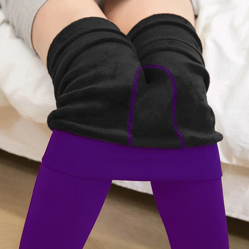 2024 New Winter Leggins Womens Gym Socks High Waist Solid Color Casual Warm Leggings Compression Comfortable Pants-Gennys fashion