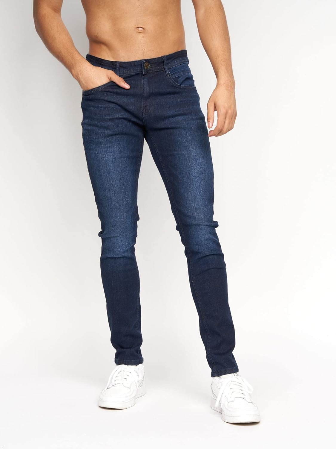 - Mens 'MAYLEAD' Everyday Essential Slim Fit Stretch Jeans | 'TRANFOLD' Ripped Faded Abraised Effect Cotton Rich Straight Jeans - W30-W40 L30-L34-Gennys fashion