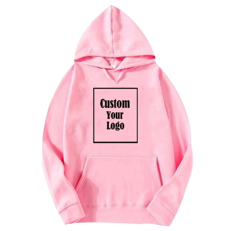 Men Sports Women Casual Hoodies Customize Your Logo Solid Color Pocket Hooded Fitness Fashio Unisex Pullovers Basic Sweatshirts-Gennys fashion