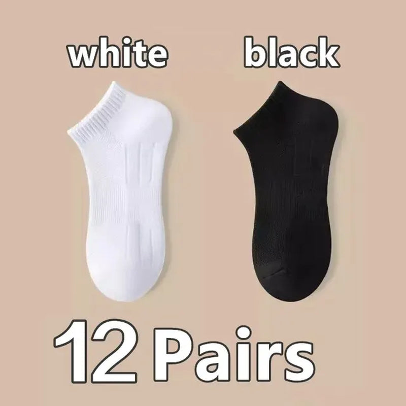 12 Pairs Thick-Soled Moisture Wicking Sports Socks with Cushioned Bottoms Perfect for Running and Professional Sports-Gennys fashion