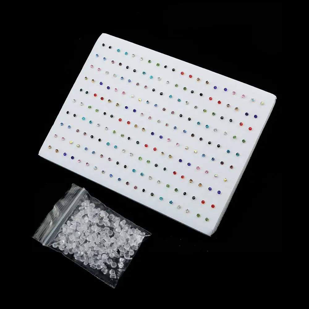 100Pair Women Acrylic Crystal Small Stud Earrings Set Girls Child Heart Star Animal Moon Crown Plastic Geometric Earring Jewelry-Gennys fashion