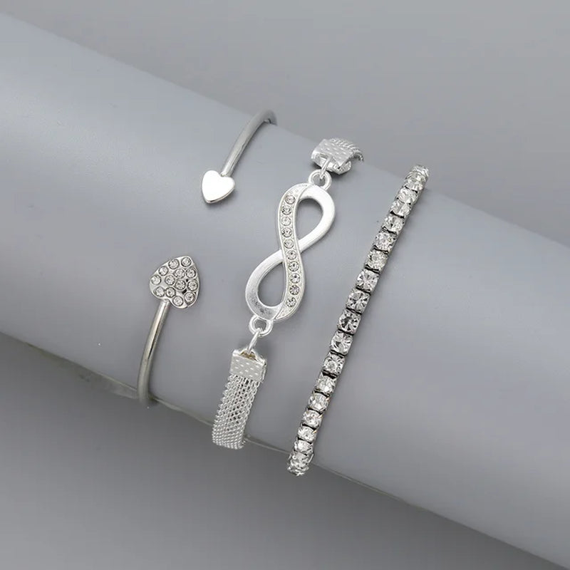 53 Pcs Boho Vintage Jewelry Sets for Women Elegant Silver Color Pearl Zircon Geometric Earring Ring Necklace Bracelet Daily Wear-Gennys fashion