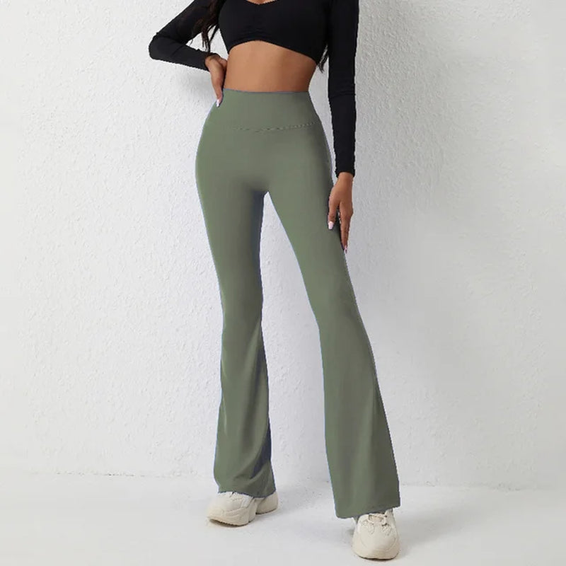 Sports Flared Leggings Wome Bootcut Yoga Pants Flare Leg Gym Fitness Dance Work Tight Pants Casual High Waist Wide Leg-Gennys fashion