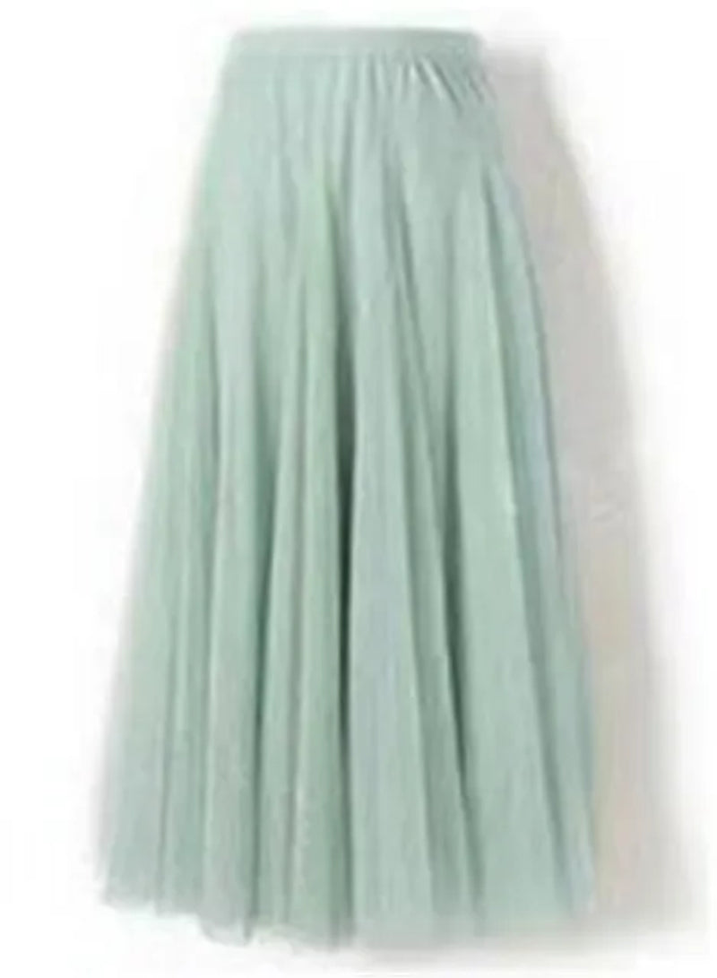 New Women Mesh Elastic Tutu Skirt Beach Spring Summer Korean High Waist Fashion Pleated Long Skirt Black White Tulle Skirts-Gennys fashion