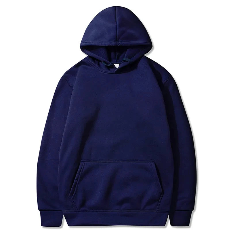 Men'S and Women'S Hooded Sweatshirts, Hip Hop Hooded, Monochrome, Fleece, Elasticity, Casual Pullover, Sportswear, New Fashion,-Gennys fashion
