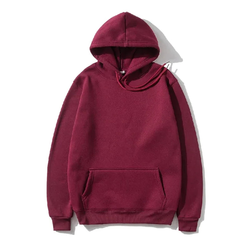 Men'S and Women'S Solid Color Pocket Hoodies Sports Fitness Sweatshirts Fashionable Casual Pullovers Multi Color-Gennys fashion