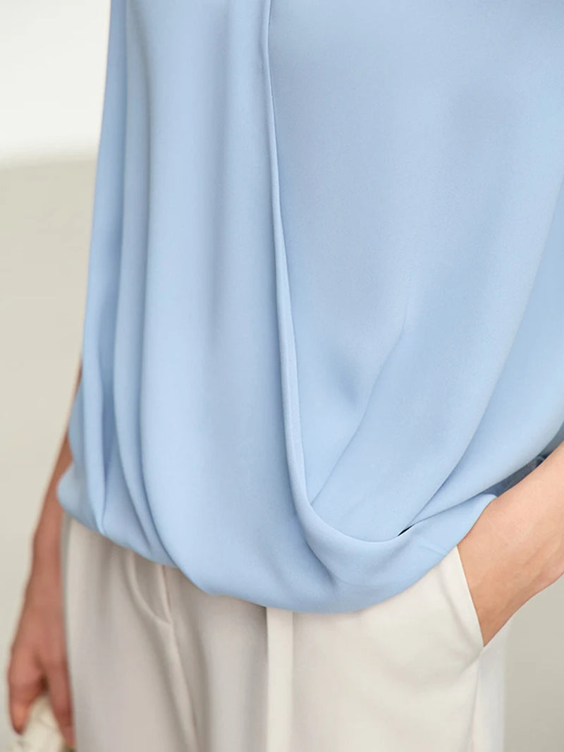 Minimalism Fashion Woman Shirts 2023 New Turn-Down Collar Chiffon Blouse Half Sleeve Top Women'S Shirts & Blouses 12342609-Gennys fashion