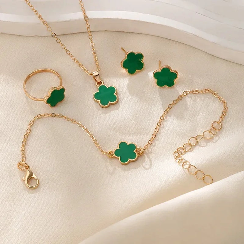 Lucky Clover 4-Piece Jewelry Set