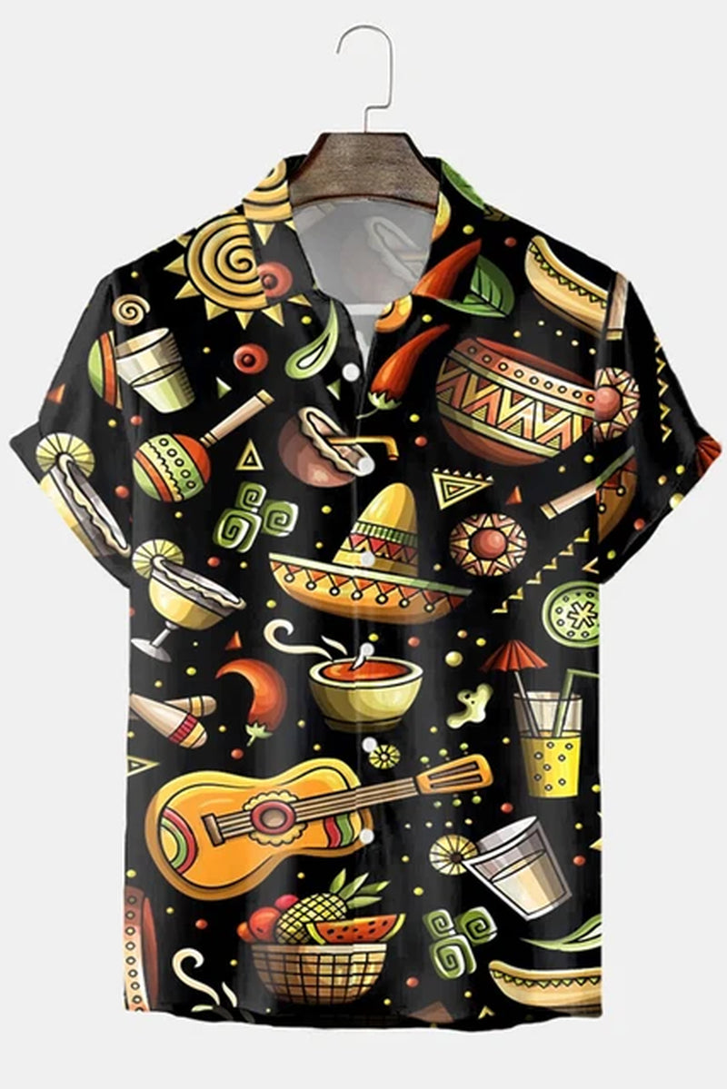 Hawaiian Shirt for Mens 2023 3D Print Short Sleeve Blouse Beach Holiday Top Tee Summer Oversized Men'S Clothing Camisa Masculina-Gennys fashion