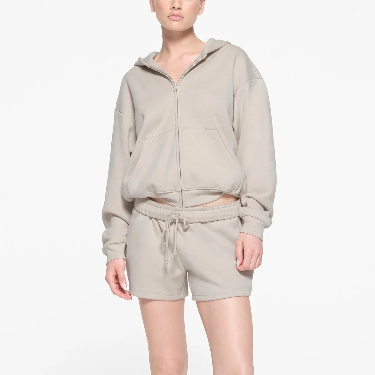 Kendall COTTON FLEECE ZIP up HOODIE Kims Cotton Fleece Zip up Hoodie-Gennys fashion