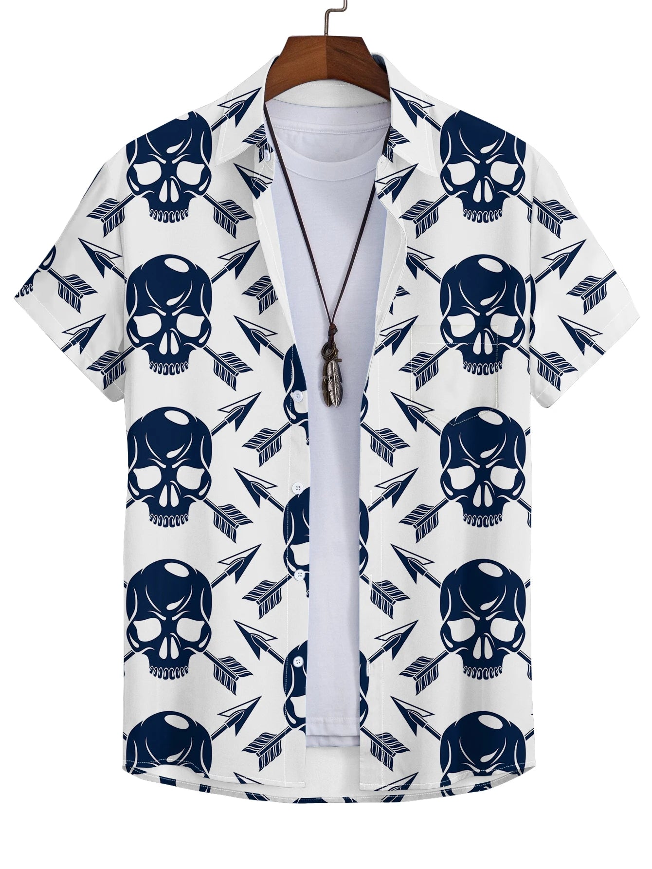 Skull Hawaiian Shirts Beach Summer Men'S Shirt Tropic Horror 3D Print Shirts Women Fashion Blouse Short Sleeve Vocation Tops-Gennys fashion