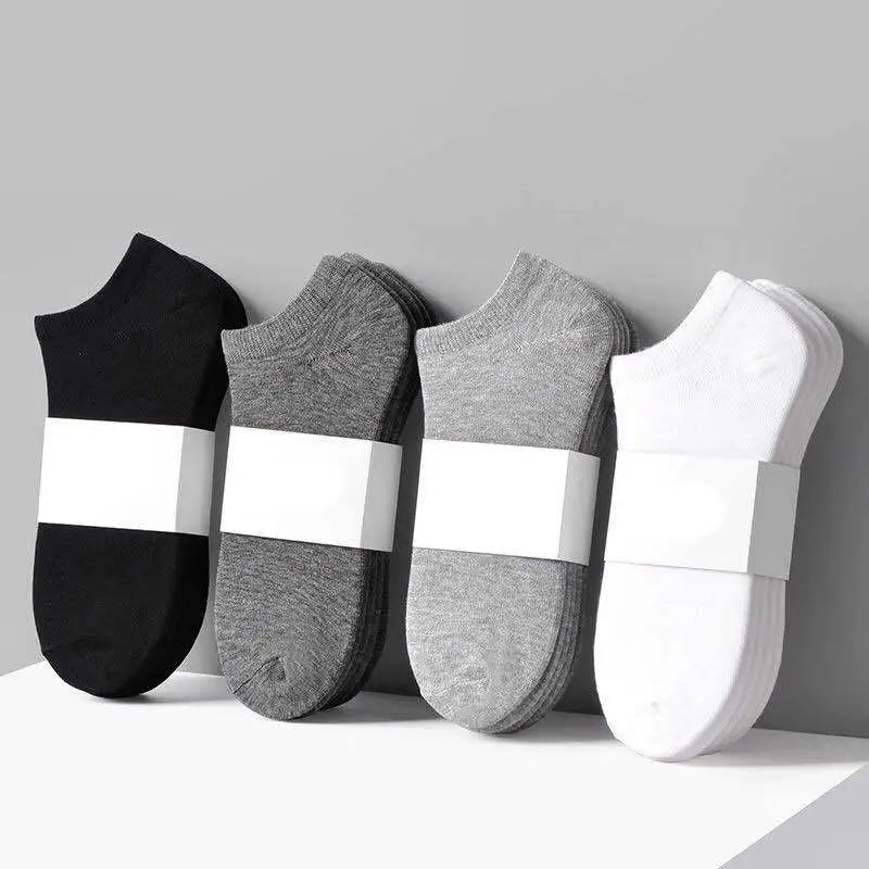 10 Pairs and 5Pairs Women'S Socks Solid Color White Black Ankle Socks Breathable Sports Comfortable Cotton Floor Socks for Women-Gennys fashion