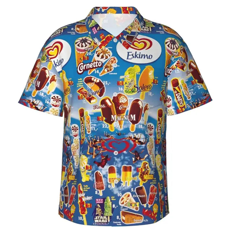 Funny Men Shirt Summer Casual Fashion Short Sleeved Shirt for Men Loose Breathable Hawaiian Shirt Man Casual Men'S Clothing Top-Gennys fashion