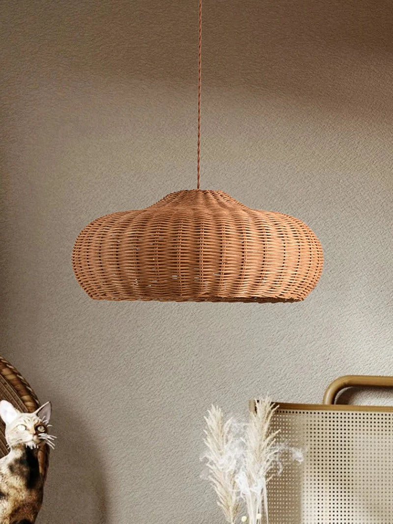 Southeast Asia Rattan Chandelier Cafe Creative Handmade Staircase Lights Vintage Lampshade Restaurant Bar Bird'S Nest Lighting-Gennys fashion