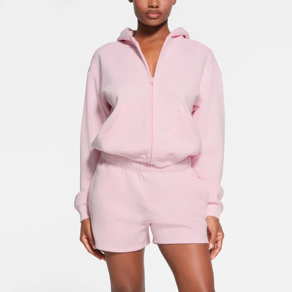 Kendall COTTON FLEECE ZIP up HOODIE Kims Cotton Fleece Zip up Hoodie-Gennys fashion