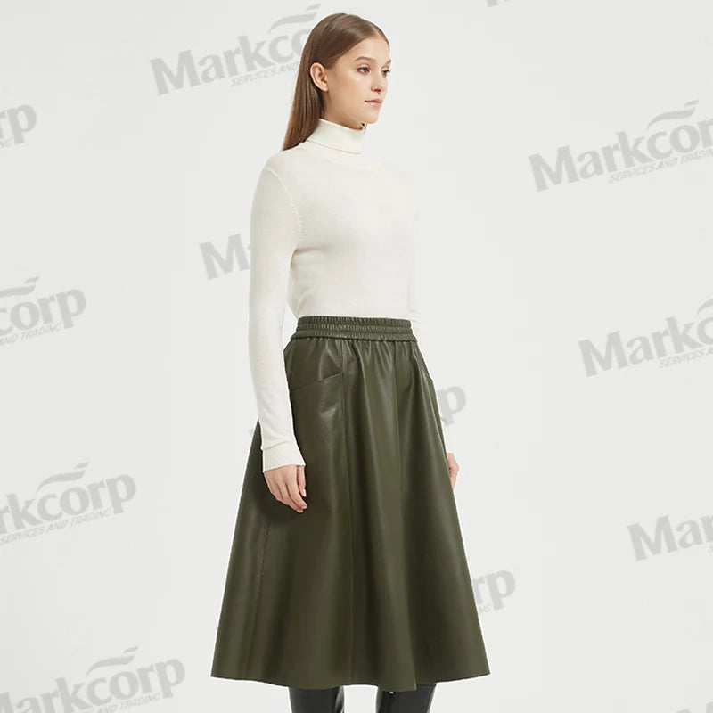Markcorp Autumn/Winter New Half Skirt Retro High Waist Large Swing Umbrella Skirt High End Cotton Sheepskin A-Line Skirt-Gennys fashion
