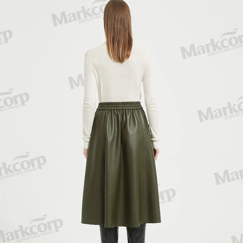 Markcorp Autumn/Winter New Half Skirt Retro High Waist Large Swing Umbrella Skirt High End Cotton Sheepskin A-Line Skirt-Gennys fashion