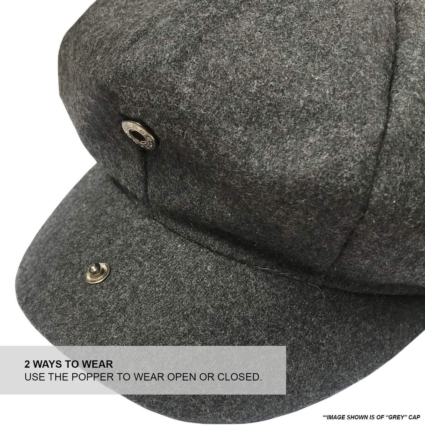 Unisex Mens Ladies Plain 8 Panel Wool Blend Baker Boy Newsboy Flat Cap