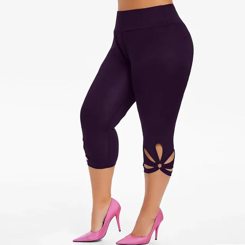Women'S Leggings Spring and Summer Elastic High Waist Slim Seamless Leggings Hollow Out Casual Fitness Pants plus Size 5XL-Gennys fashion