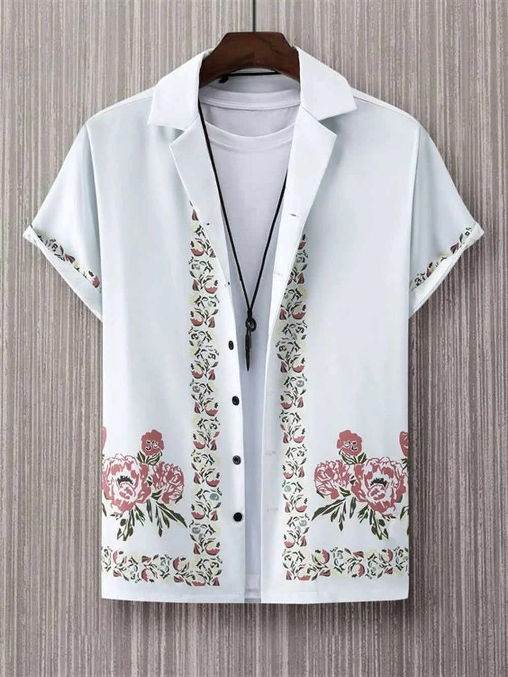 3D Printed Hawaiian Men'S Short Sleeved Shirt, Soft and Comfortable Clothing, Fashionable Floral Design; Summer New-Gennys fashion