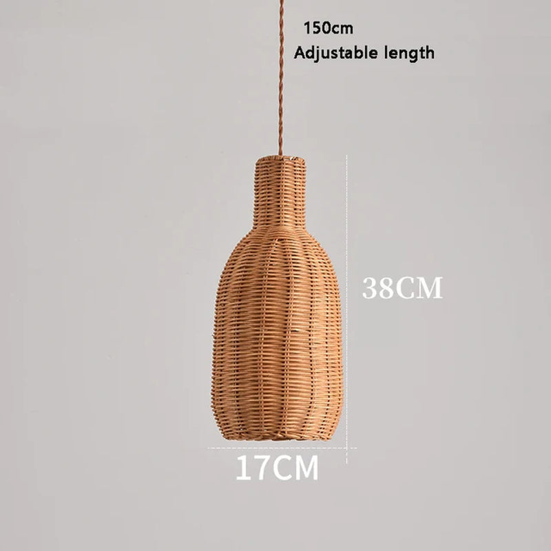 Southeast Asia Rattan Chandelier Cafe Creative Handmade Staircase Lights Vintage Lampshade Restaurant Bar Bird'S Nest Lighting-Gennys fashion