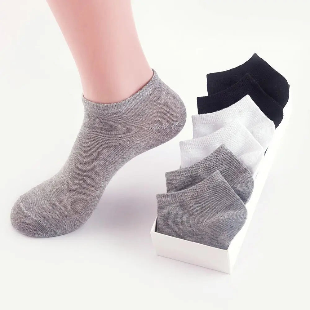 10 Pairs and 5Pairs Women'S Socks Solid Color White Black Ankle Socks Breathable Sports Comfortable Cotton Floor Socks for Women-Gennys fashion