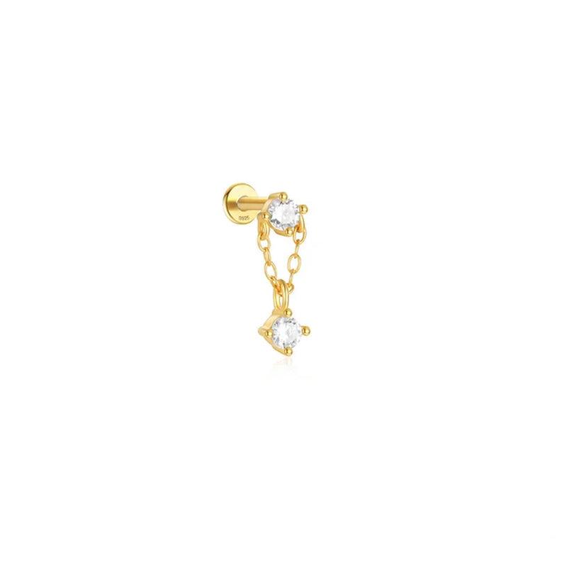 925 Silver Rhombus Zircon Stud Earrings-Gennys fashion