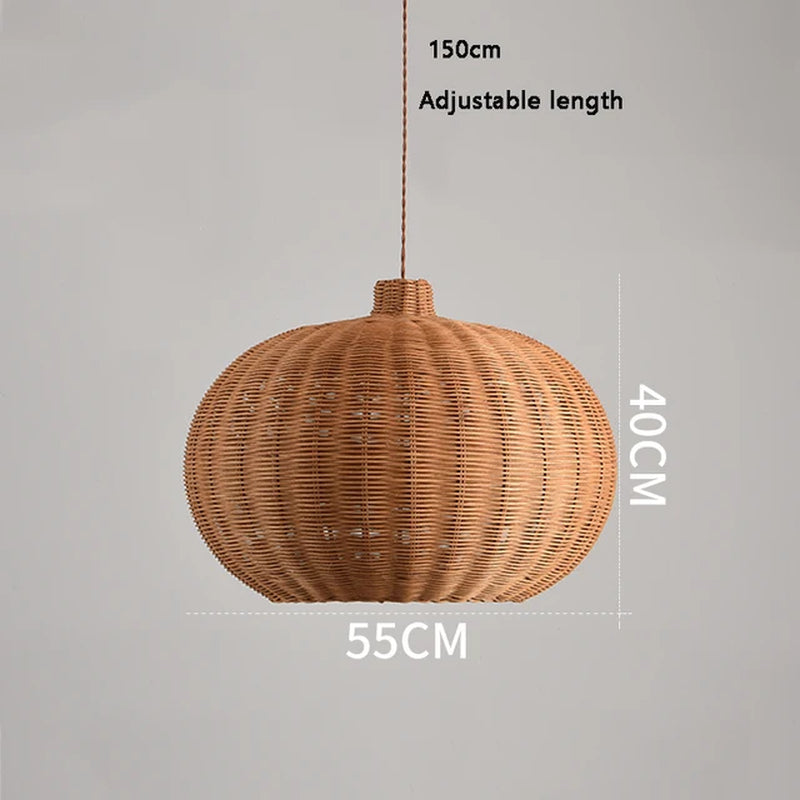 Southeast Asia Rattan Chandelier Cafe Creative Handmade Staircase Lights Vintage Lampshade Restaurant Bar Bird'S Nest Lighting-Gennys fashion