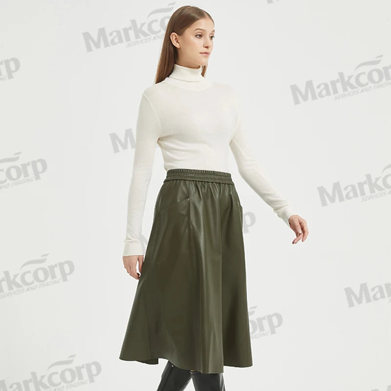 Markcorp Autumn/Winter New Half Skirt Retro High Waist Large Swing Umbrella Skirt High End Cotton Sheepskin A-Line Skirt-Gennys fashion