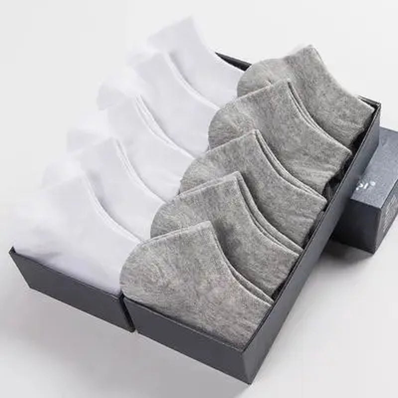 10 Pairs and 5Pairs Women'S Socks Solid Color White Black Ankle Socks Breathable Sports Comfortable Cotton Floor Socks for Women-Gennys fashion