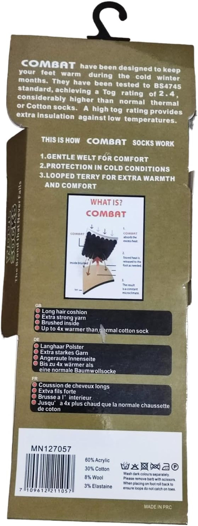 3 Pairs Mens Combat Military Army Medium Long Cushion Socks Warm Winter Thick Wool Blend Thermal Walking Patrol Hiking Boots Socks UK Size 6-11-Gennys fashion